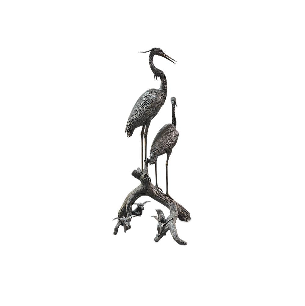 Currey And Company 1200-0913 Bronze Herons On Branch Bronze Image 4