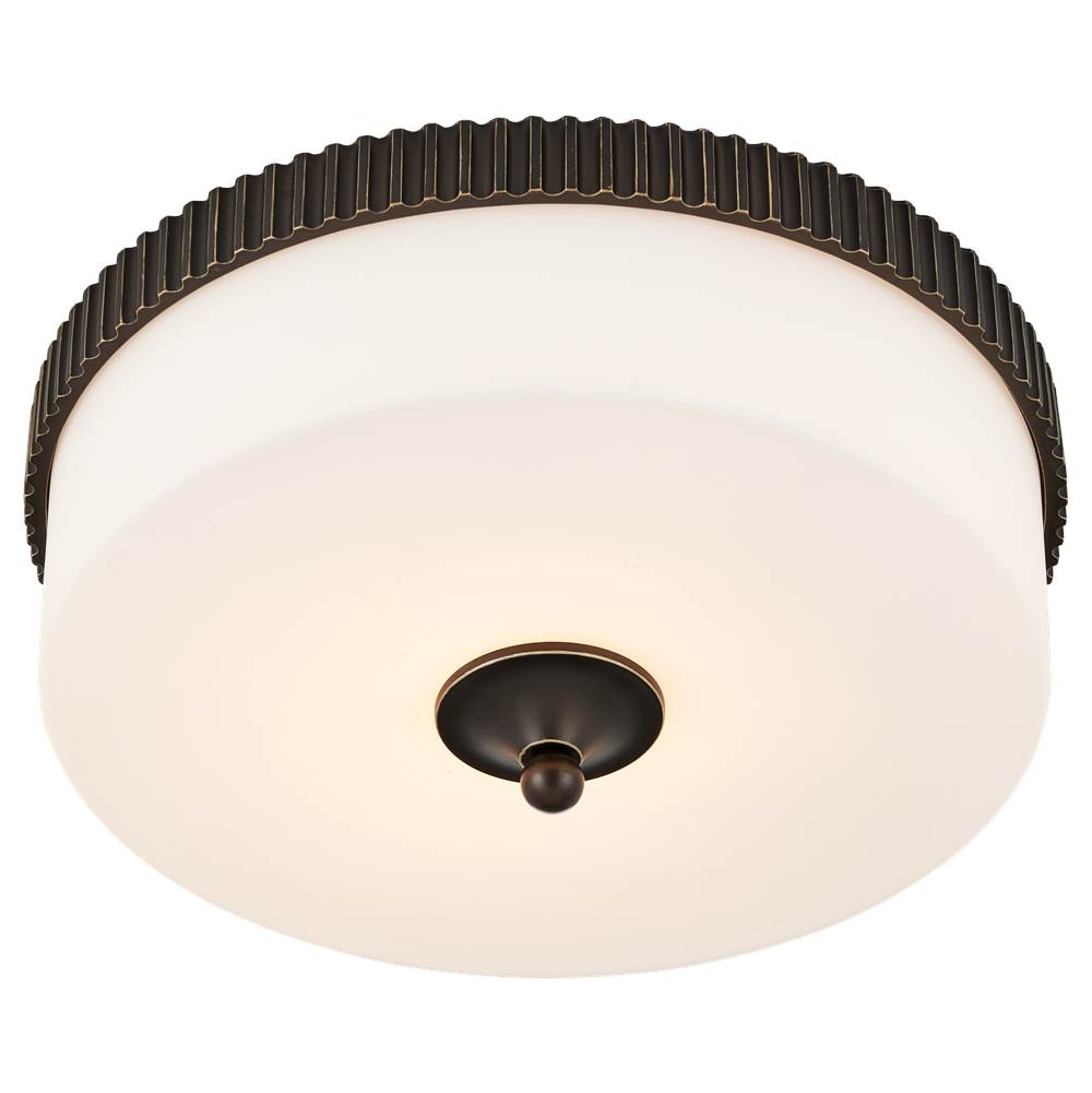 Currey And Company 9999-0073 Oil Rubbed Bronze,White Bryce Bronze Flush Mount Image 2