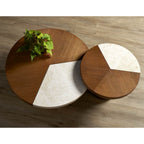 Currey And Company 3000-0262 Morel Brown,Natural,Polished Brass Dakota Small Cocktail Table Image 2