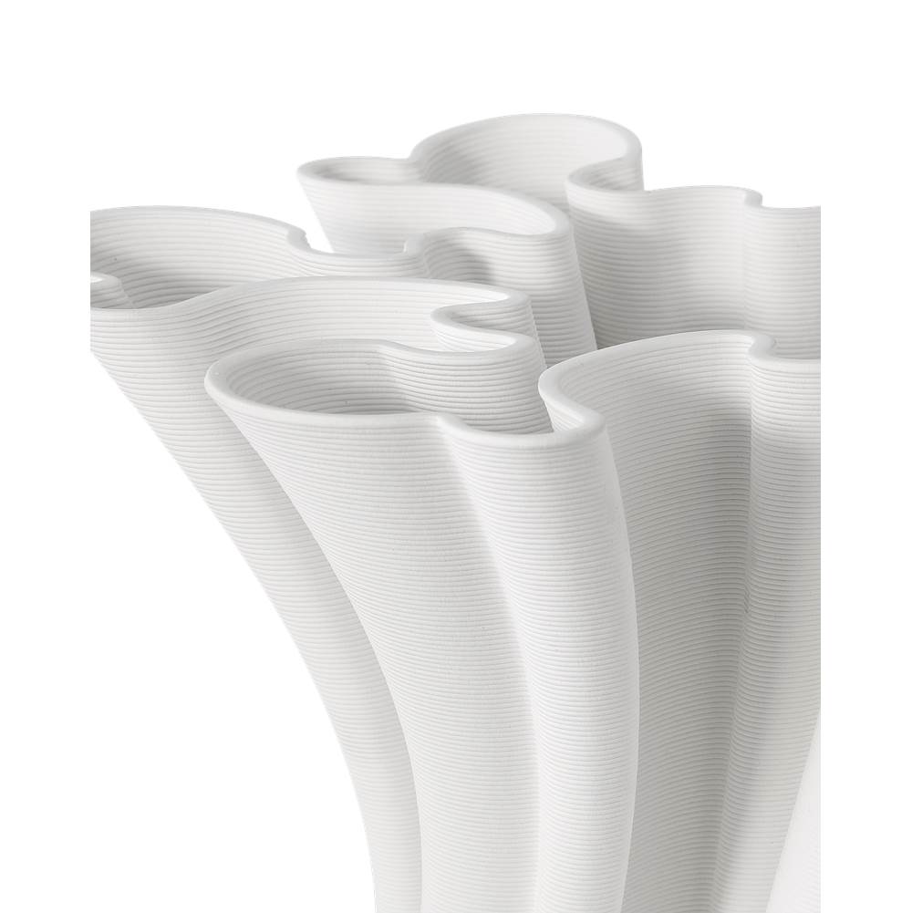 Currey And Company  Godet Twist White Vase