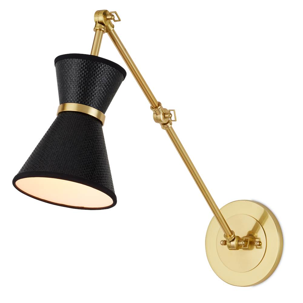 Currey And Company 5000-0237 Polished Brass,Black Avignon Wall Sconce Image 4