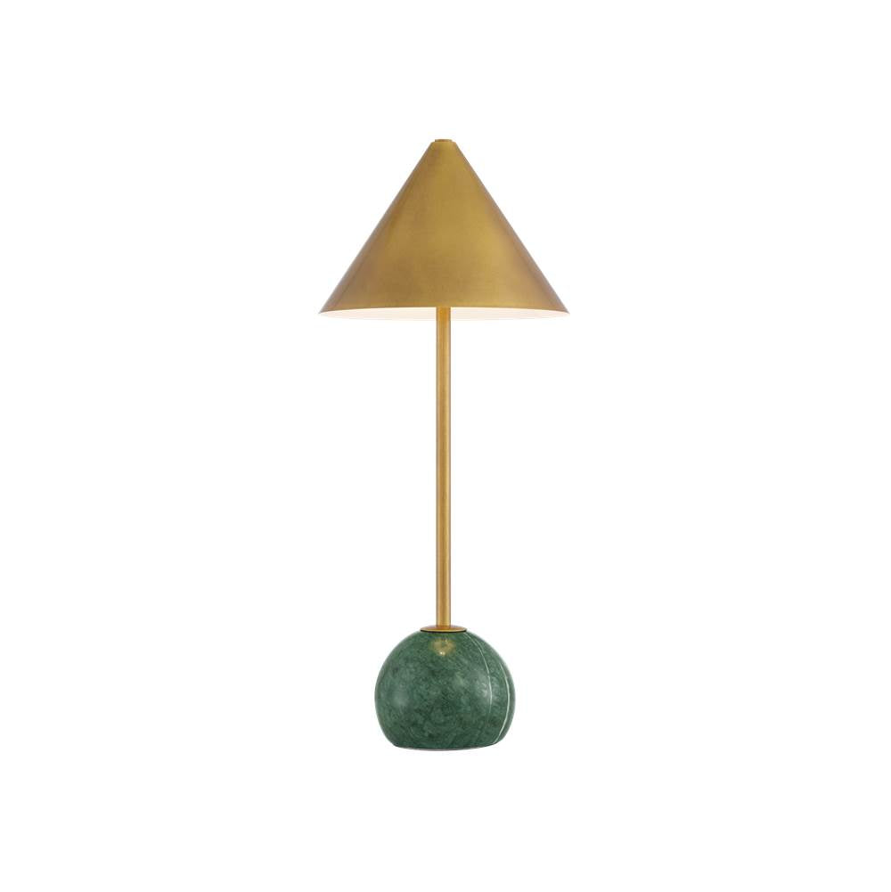 Currey And Company 6700-0009 Antique Brass,Green Journey Green And Brass Cordless Table Lamp Image 1