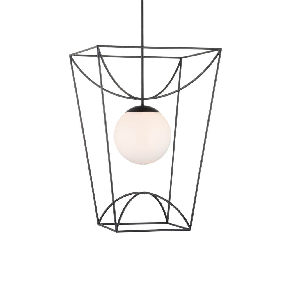 Currey And Company 9500-0013 Black,White Rochefort Large Lantern Image 1