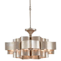 Currey And Company 9000-0051 Contemporary Silver Leaf Grand Lotus Silver Large Chandelier Image 1