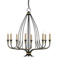 Currey And Company 9000-0214 French Black,Gold Leaf Folgate Chandelier Image 1