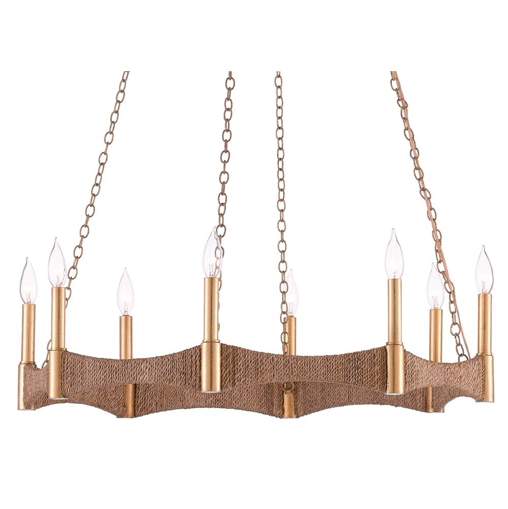 Currey And Company 9000-0402 Natural,Dark Contemporary Gold Leaf Mallorca Chandelier Image 1