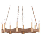 Currey And Company 9000-0402 Natural,Dark Contemporary Gold Leaf Mallorca Chandelier Image 1