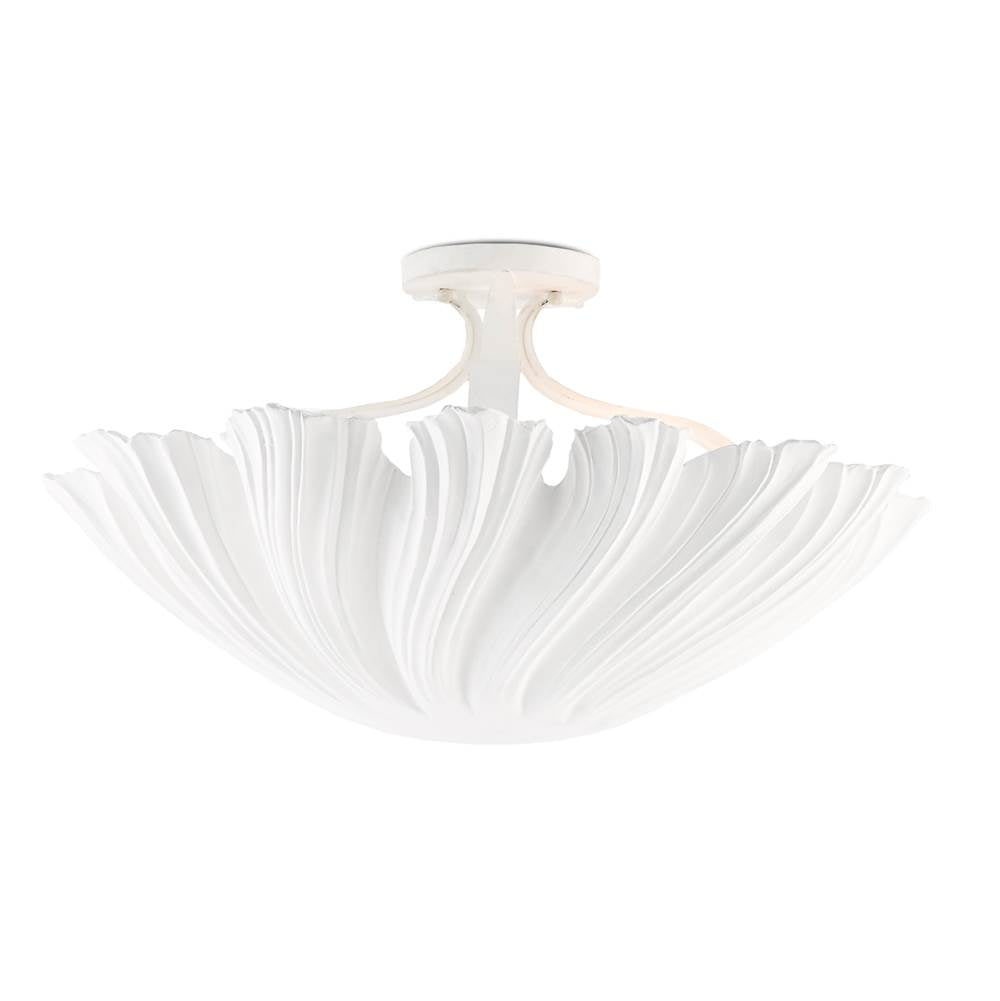 Currey And Company 9000-0466 Gesso White Hadley Semi-flush Image 1