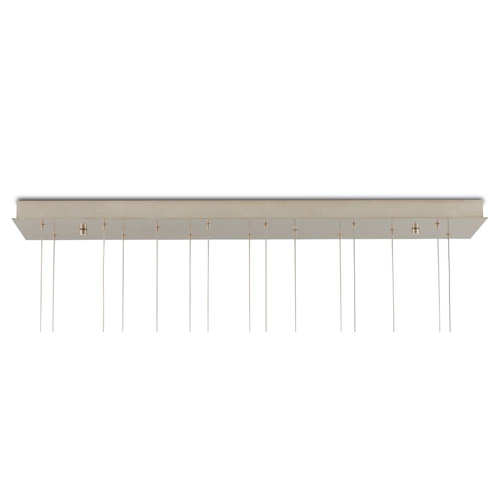 Currey And Company 9000-0892 Antique Brass,White,Painted Silver Daze Rectangular 15-light Multi-drop Pendant Image 3