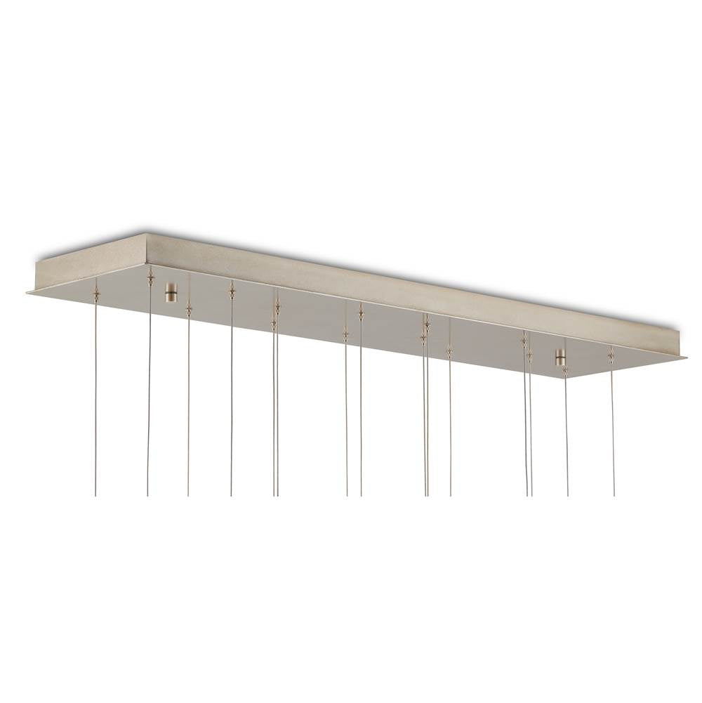 Currey And Company 9000-0892 Antique Brass,White,Painted Silver Daze Rectangular 15-light Multi-drop Pendant Image 2
