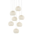 Currey And Company 9000-0911 White,Painted Silver Piero 7-light Multi-drop Pendant Image 1