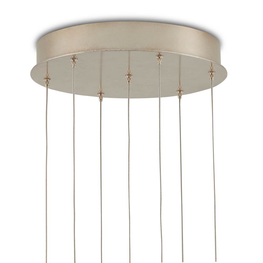 Currey And Company 9000-0911 White,Painted Silver Piero 7-light Multi-drop Pendant Image 2