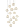 Currey And Company 9000-0912 White,Painted Silver Piero Round 15-light Multi-drop Pendant Image 1