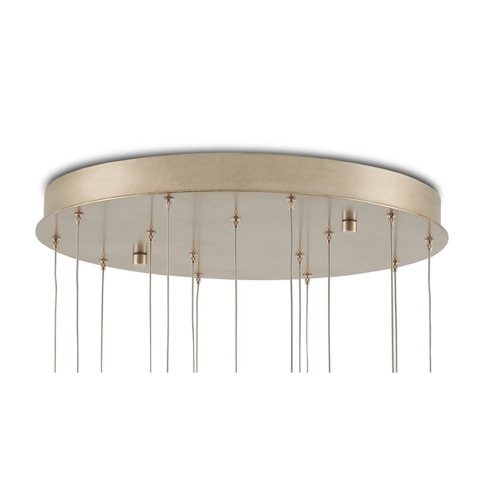Currey And Company 9000-0912 White,Painted Silver Piero Round 15-light Multi-drop Pendant Image 2