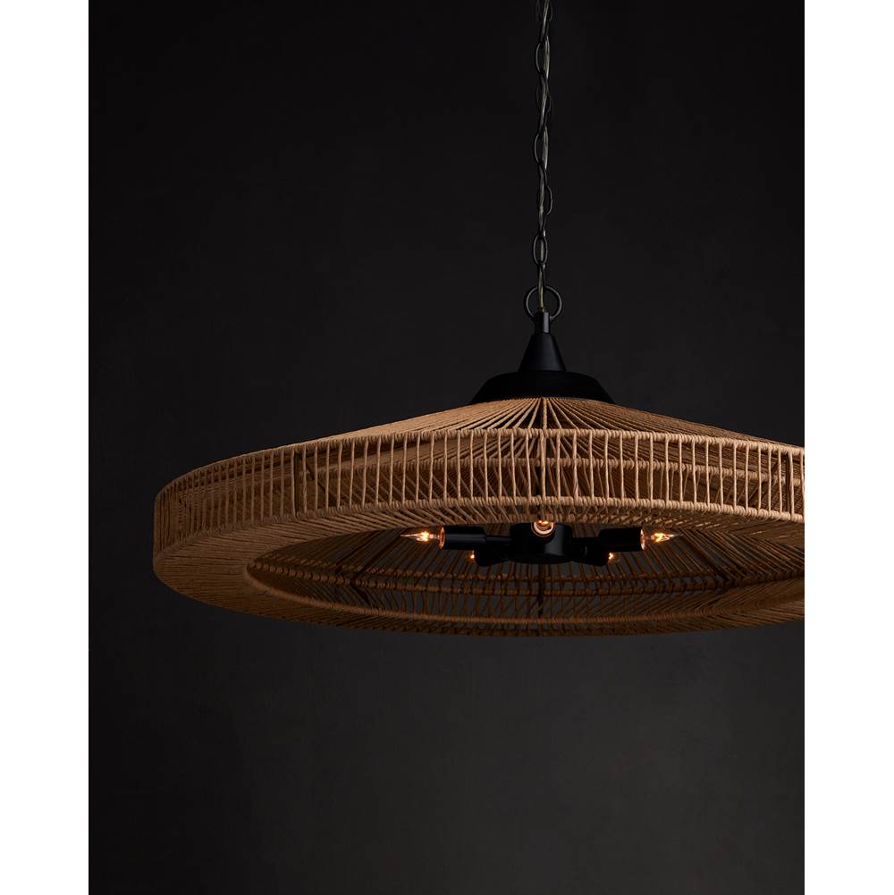 Currey And Company 9000-0921 Natural,Satin Black Maldives Chandelier Image 2