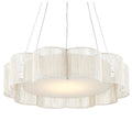 Currey And Company 9000-0923 White,Contemporary Silver Leaf Ancroft Chandelier Image 1