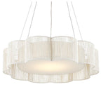 Currey And Company 9000-0923 White,Contemporary Silver Leaf Ancroft Chandelier Image 1