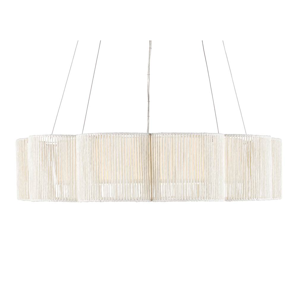 Currey And Company 9000-0923 White,Contemporary Silver Leaf Ancroft Chandelier Image 3