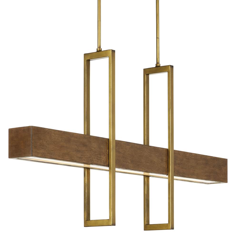 Currey And Company 9000-0929 Chestnut,Brass Tonbridge Linear Chandelier Image 1