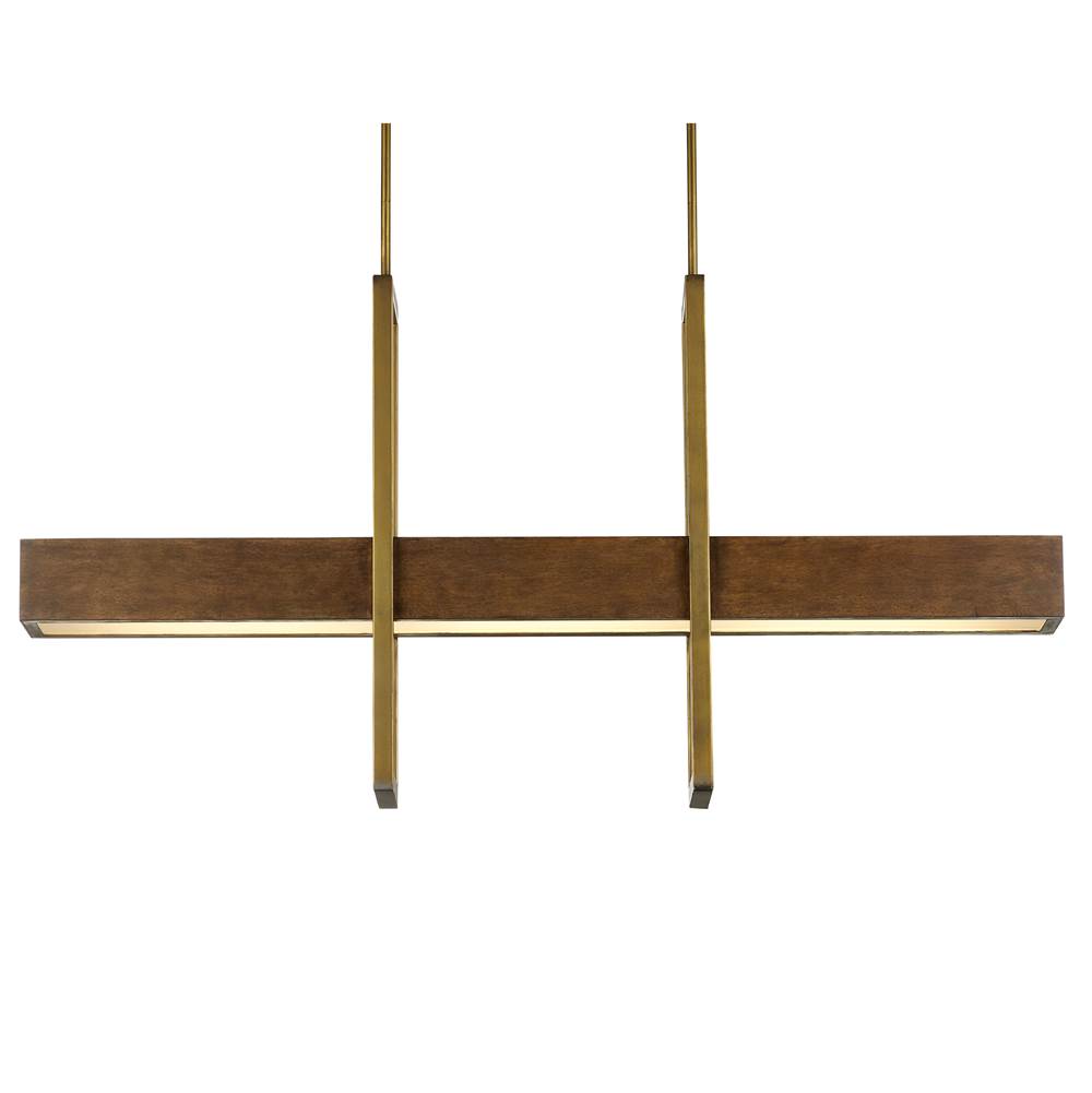 Currey And Company 9000-0929 Chestnut,Brass Tonbridge Linear Chandelier Image 3