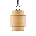 Currey And Company 9000-0944 Natural,Satin Black Mathias Natural Pendant Image 1