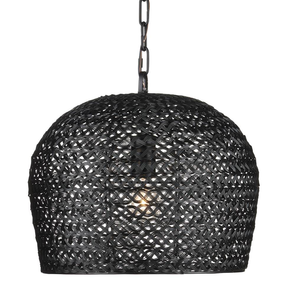 Currey And Company 9000-0960 Satin Black Piero Black Small Pendant Image 1