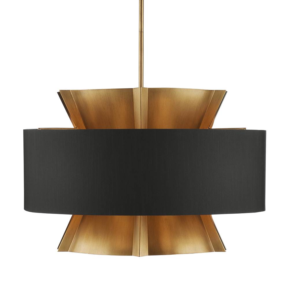 Currey And Company 9000-0970 Brass,Black Oxenwood Chandelier Image 1