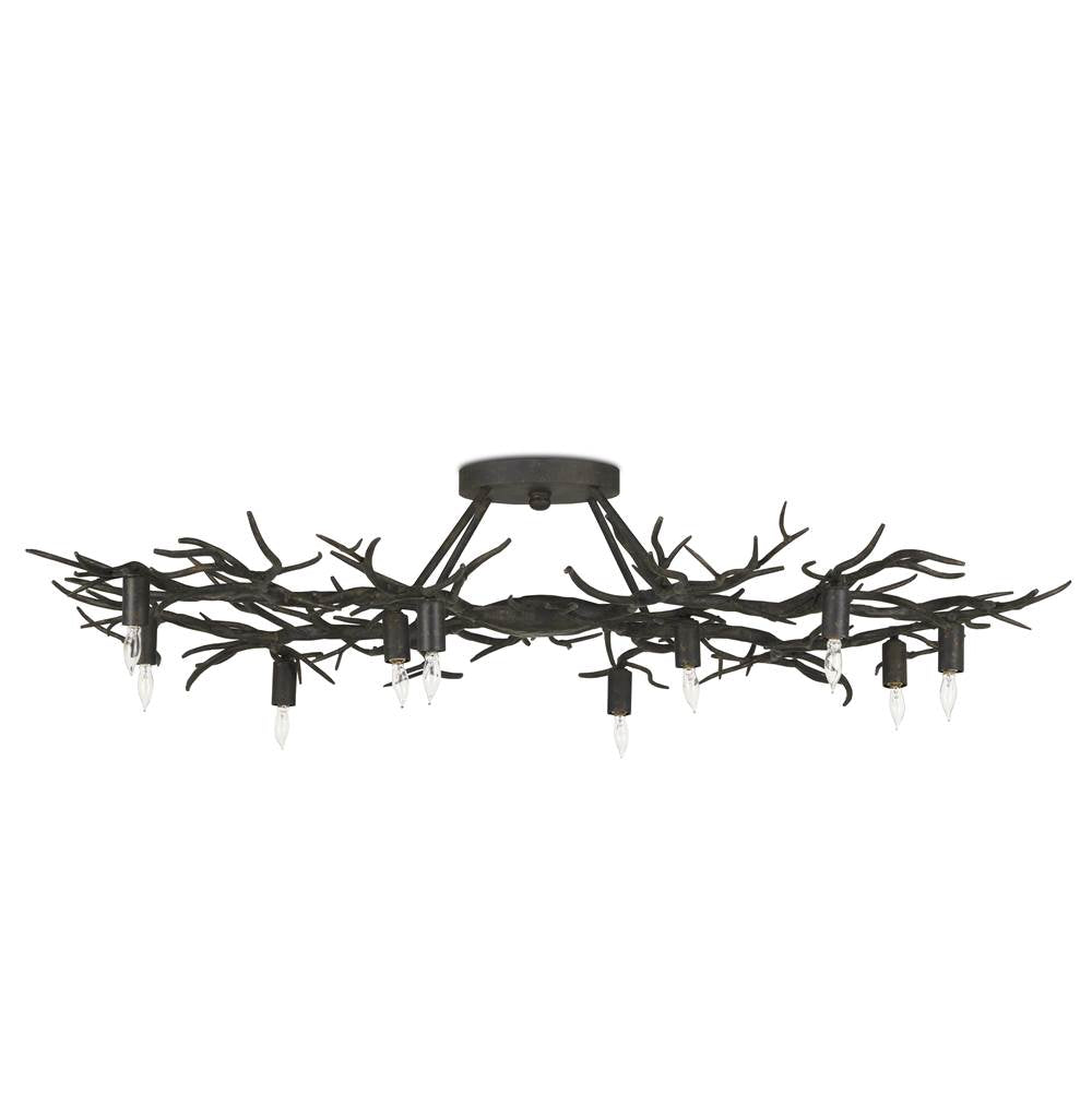 Currey And Company  Rainforest Bronze Semi-flush