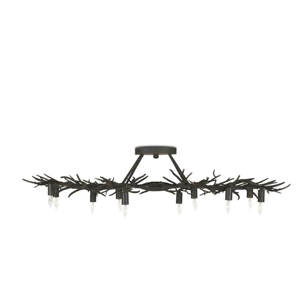 Currey And Company 9000-0981 Rustic Bronze Rainforest Bronze Semi-flush Image 5