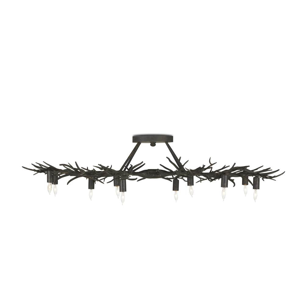 Currey And Company 9000-0981 Rustic Bronze Rainforest Bronze Semi-flush Image 4
