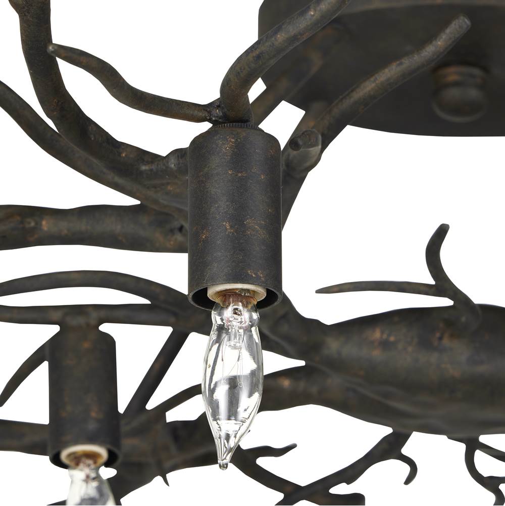Currey And Company 9000-0981 Rustic Bronze Rainforest Bronze Semi-flush Image 3