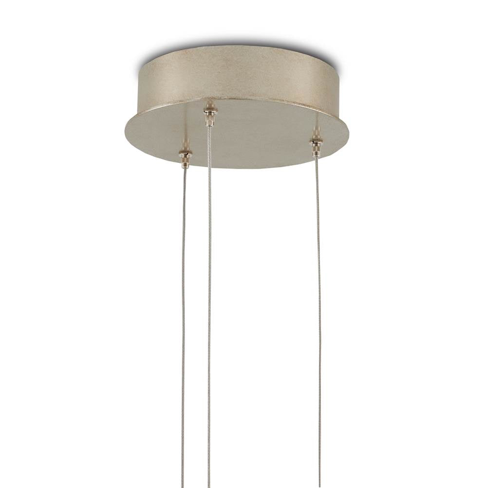 Currey And Company 9000-0999 Natural Rattan,Silver Beehive 3-light Multi-drop Pendant Image 2