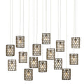Currey And Company 9000-1051 Cupertino,Silver Regatta Rectangular 15-light Multi-drop Pendant Image 1