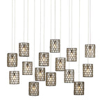 Currey And Company 9000-1051 Cupertino,Silver Regatta Rectangular 15-light Multi-drop Pendant Image 1