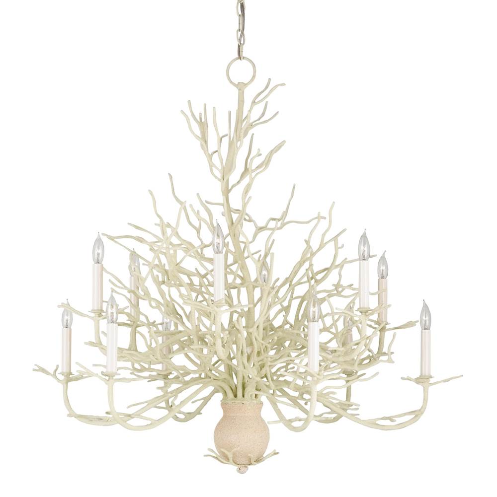 Currey And Company 9188 White Coral,Natural Sand Seaward Large Chandelier Image 1