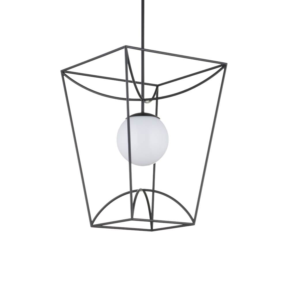 Currey And Company 9500-0012 Black,White Rochefort Medium Lantern Image 3
