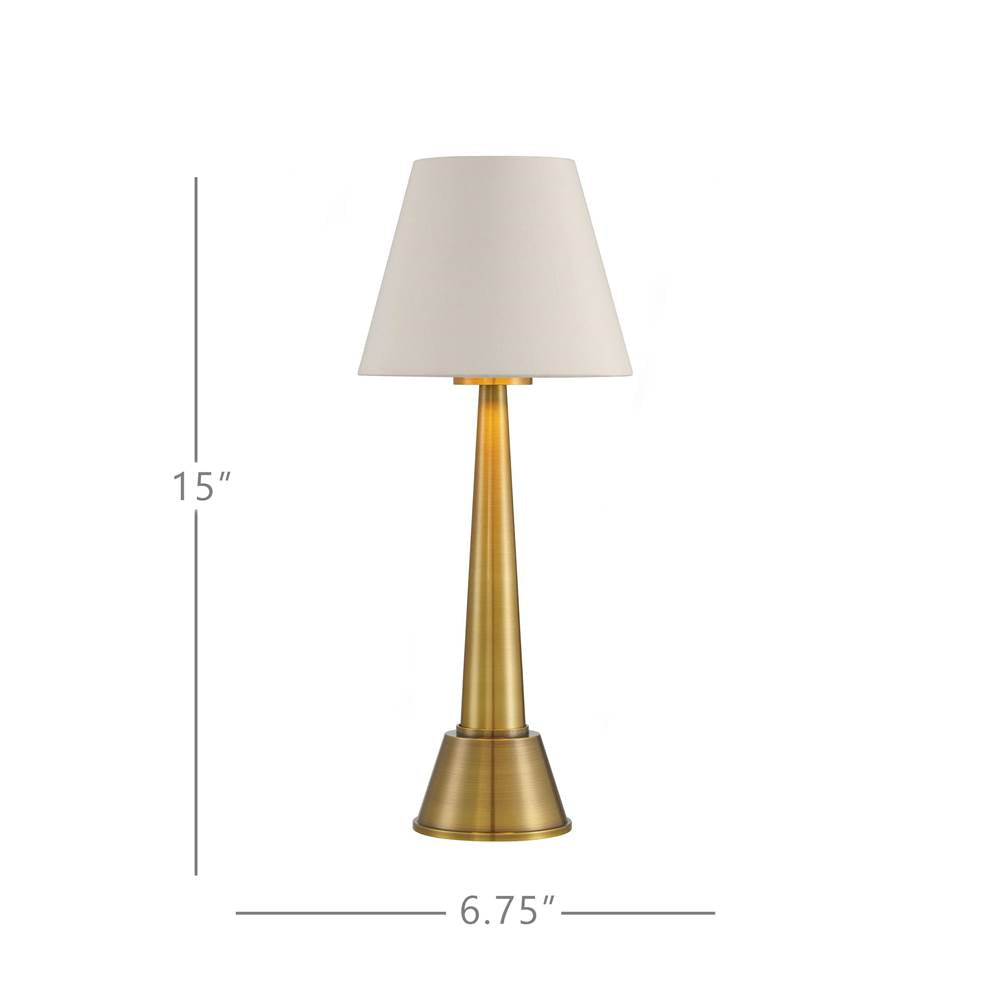 Currey And Company 6700-0003 Brass Saunter Brass Cordless Table Lamp Image 2