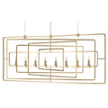Currey And Company 9542 Contemporary Gold Leaf Metro Gold Rectangular Chandelier Image 1