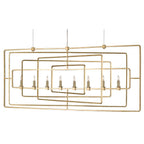 Currey And Company 9542 Contemporary Gold Leaf Metro Gold Rectangular Chandelier Image 1