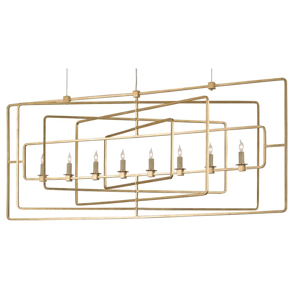 Currey And Company  Metro Gold Rectangular Chandelier