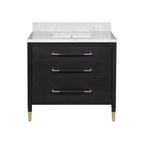 Currey And Company 3800-0006 Black Lacquered Linen,Natural,White,Champagne Verona 36'' Black Linen Vanity With Rectangular Undermount Sink Image 6