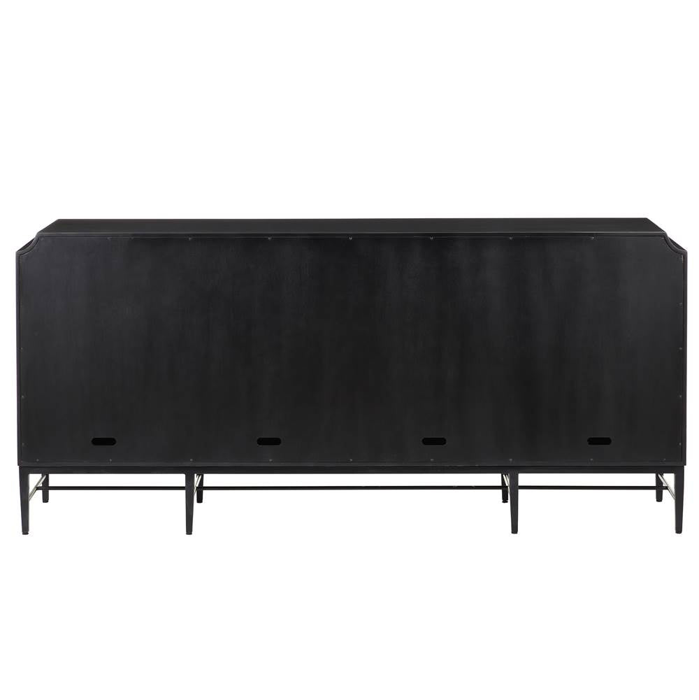 Currey And Company 3000-0271 Taupe,Caviar Black,Polished Brass,Black Kallista Taupe Credenza Image 6