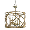 Currey And Company 9694 Pyrite Bronze,Washed Wood,Natural Palm Beach Lantern Image 1
