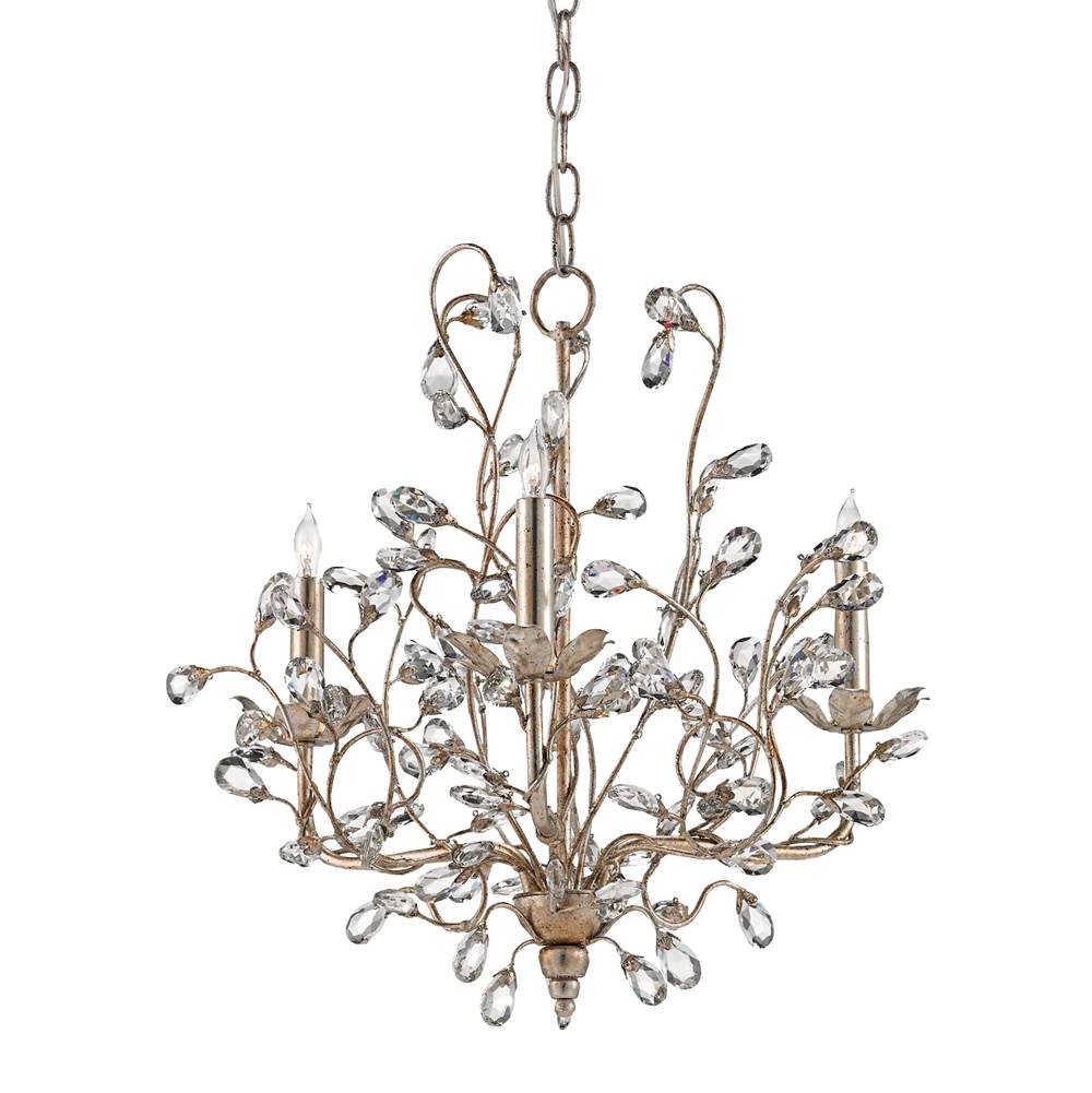 Currey And Company  Crystal Bud Silver Small Chandelier