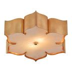 Currey And Company 9999-0010 Antique Gold Leaf Grand Lotus Gold Flush Mount Image 1