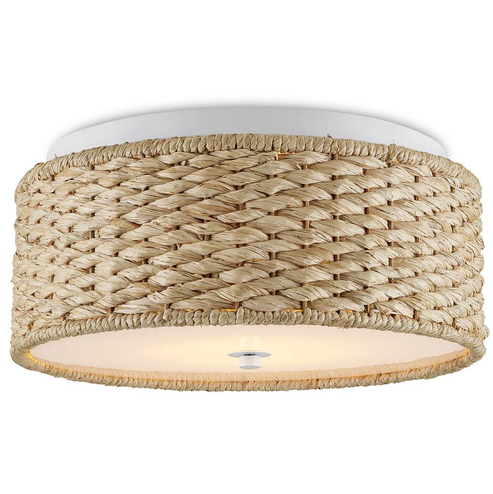 Currey And Company 9999-0056 Sugar White,Natural Colchester Flush Mount Image 1