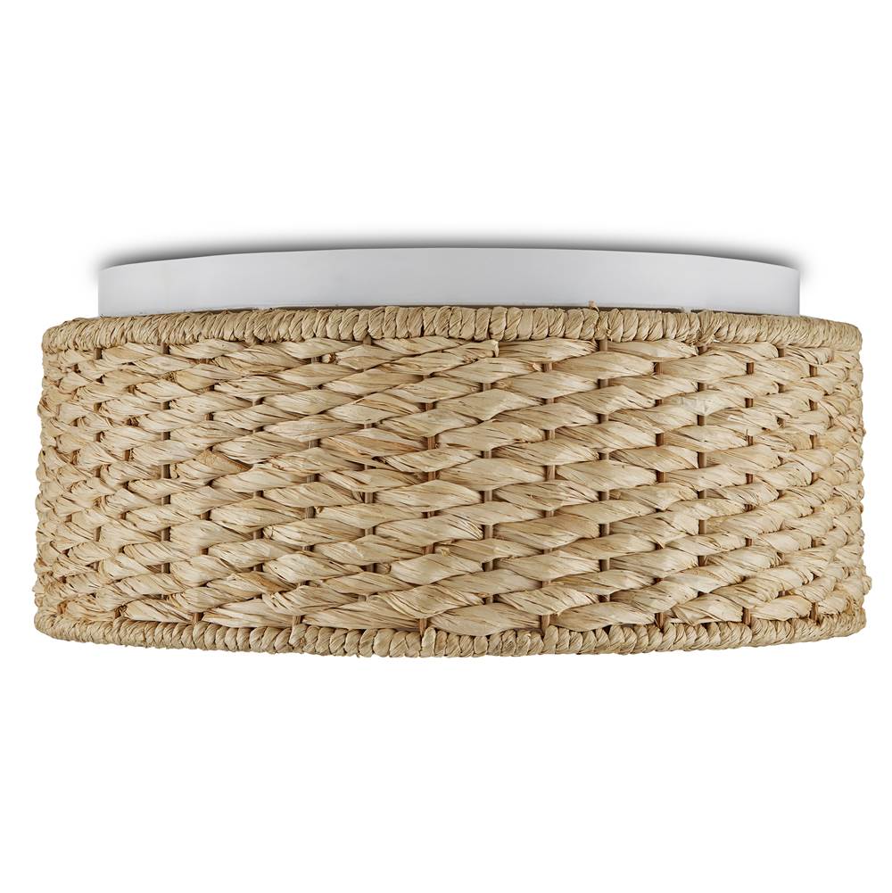Currey And Company 9999-0056 Sugar White,Natural Colchester Flush Mount Image 2