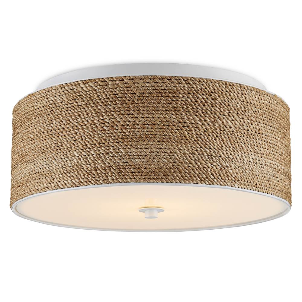 Currey And Company 9999-0057 Sugar White,Natural Coulton Flush Mount Image 1