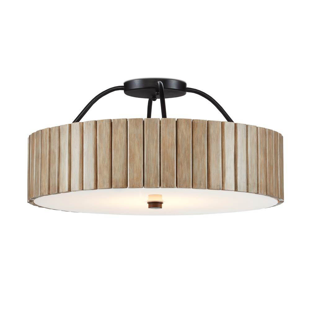 Currey And Company 9999-0058 Natural,Black Tetterby Semi-flush Image 1