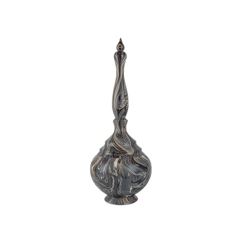 Currey And Company 1200-1051  Marbleized Short Turret Box Image 4